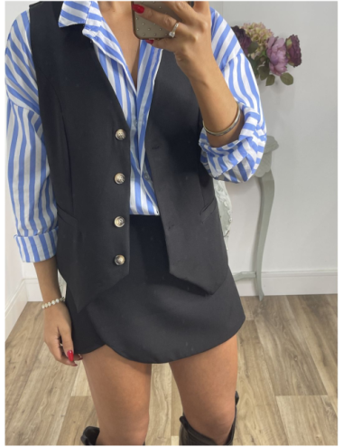CHALECO REVERSIBLE DE PELO Color: NEGRO Talla: S