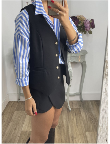 CHALECO REVERSIBLE DE PELO Color: NEGRO Talla: S
